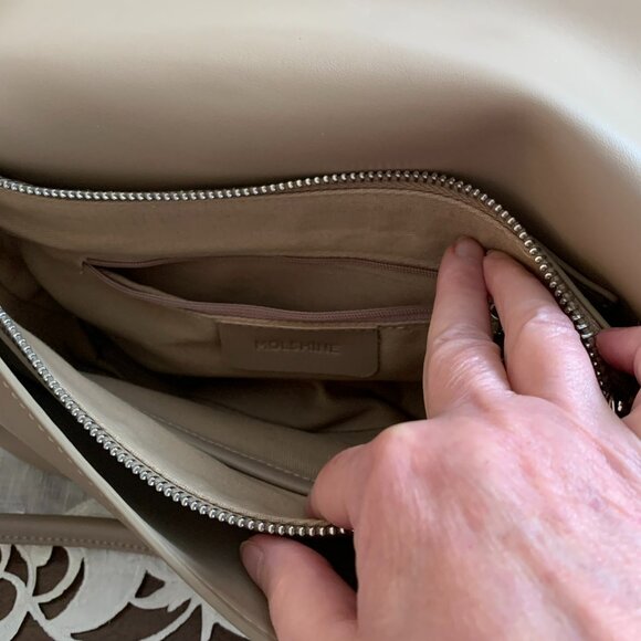 Taupe Leather Crossbody / Shoulder Bag - Picture 4 of 9